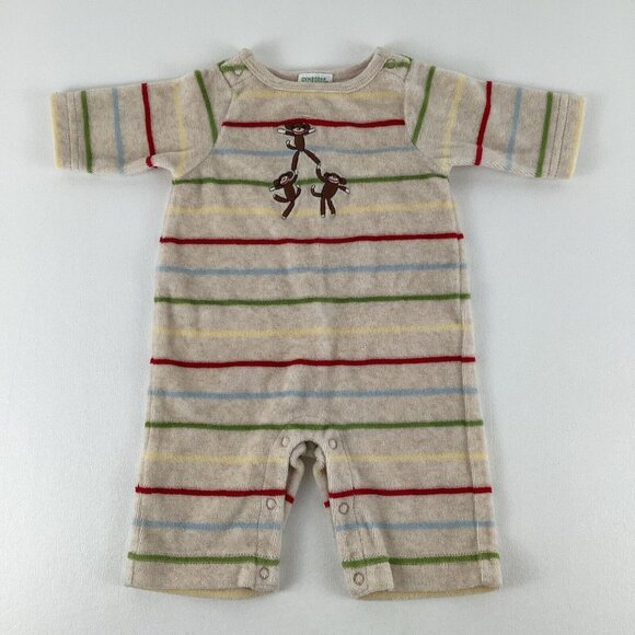 Vintage Gymboree Preemie Boy Sock Monkey Outfit Stripes 2004 Retired